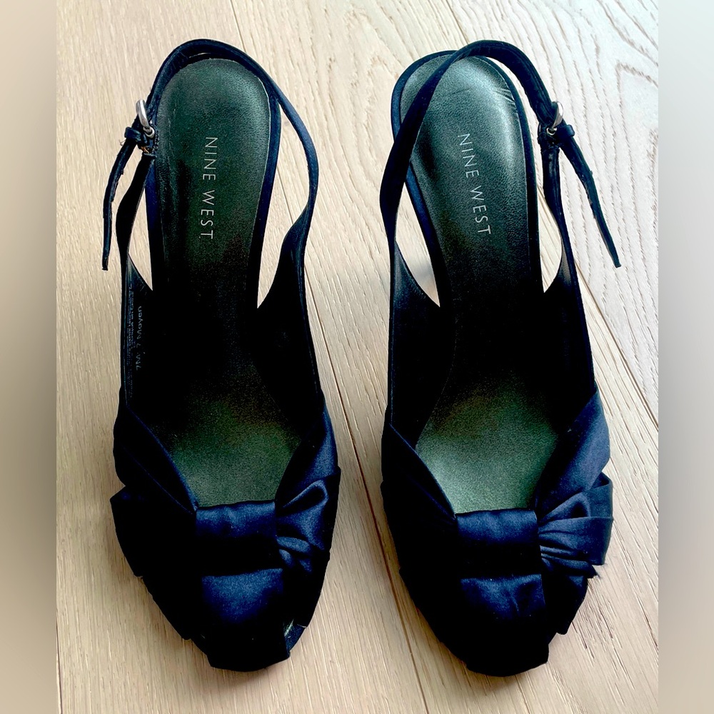 Nine West Black Slingback Heels Size 7